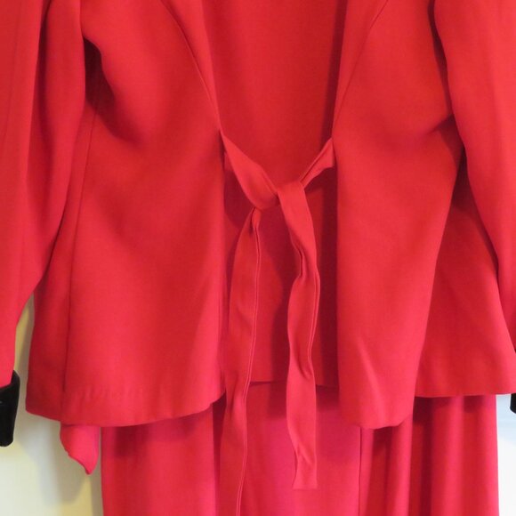 2 Piece Dawn Joy II Red & Black Dress Suit Jacket and Skirt - Picture 3 of 14